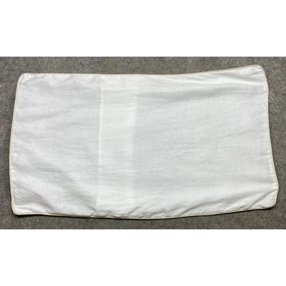 Restoration Hardware RH Linen King Sham Pillow White Beige Piping Trim